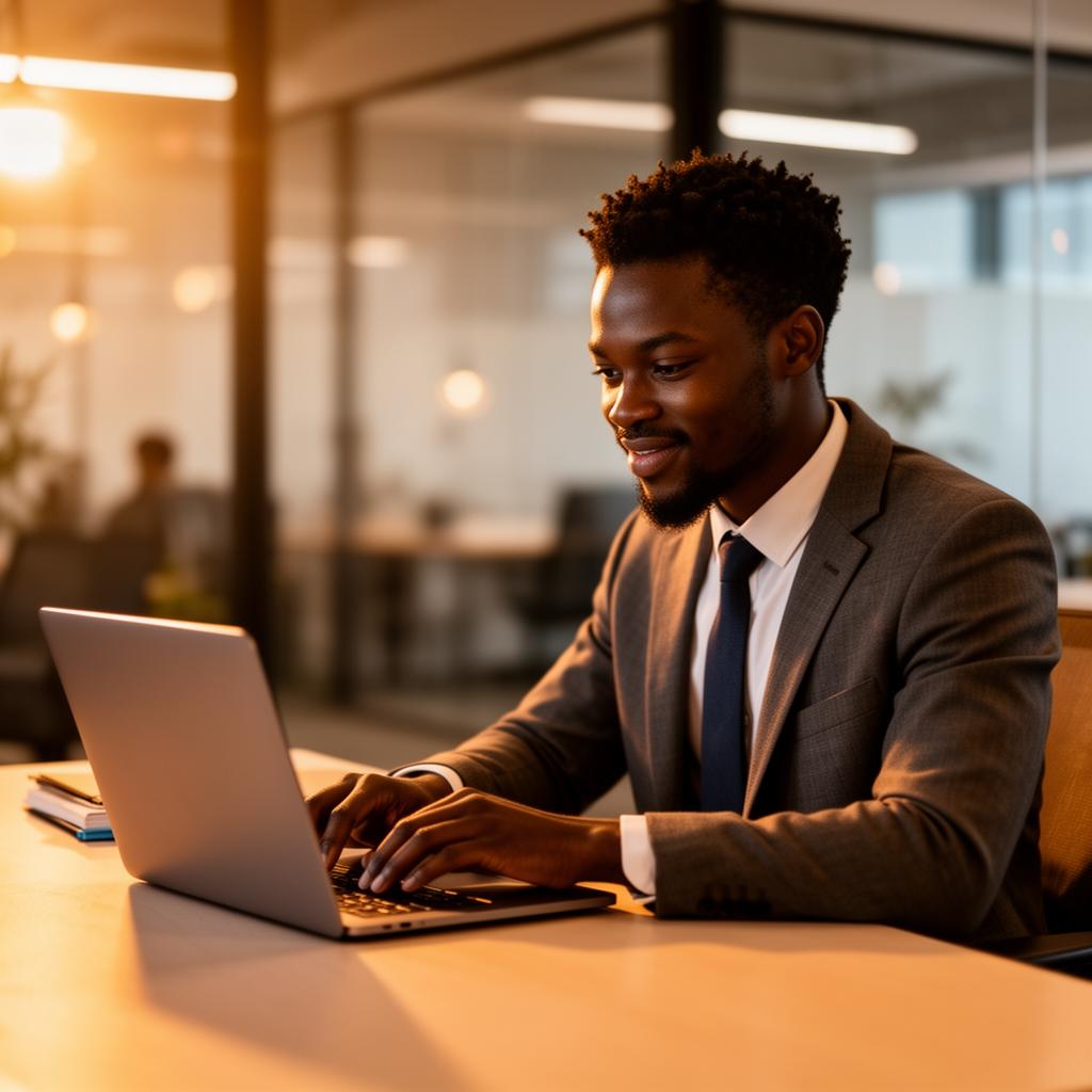 Entrepreneur africain utilisant NovaOS